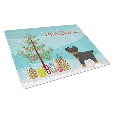 Carolines Treasures Morkie Christmas Tree Glass Cutting Board Large CK3856LCB